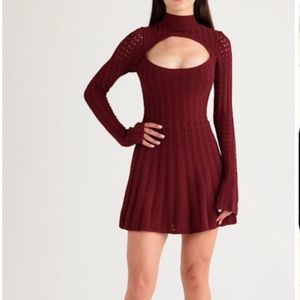 House of cb Evalina Cutout Long Sleeve Sweater Dress